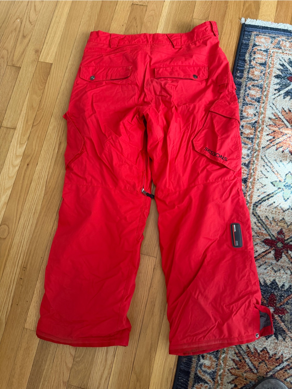 SESSIONS Red Men's Cargo Snow Pants